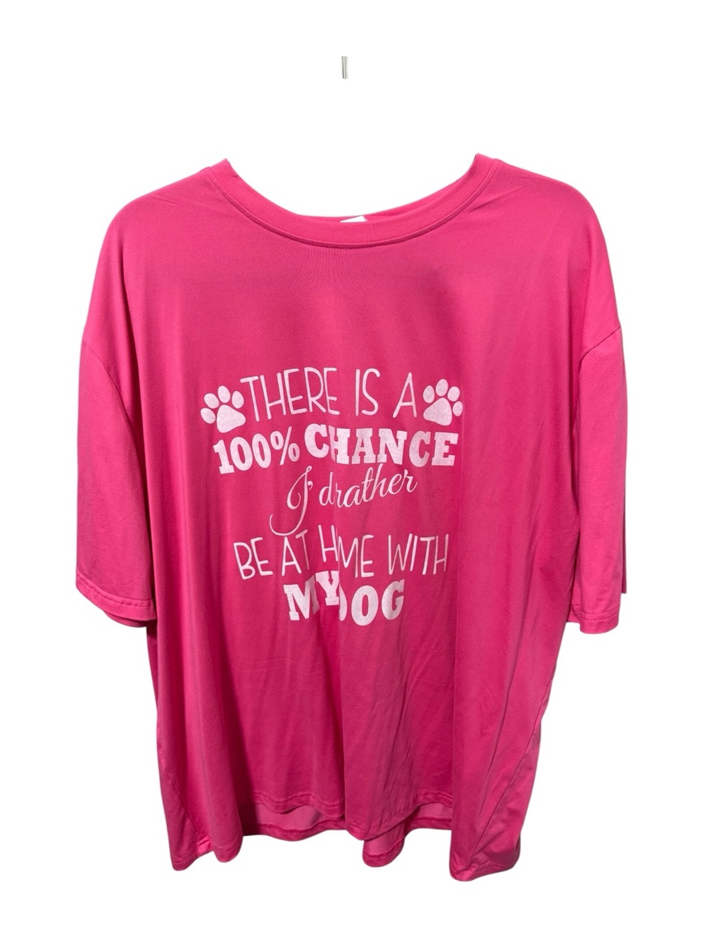 Bold Hot Pink Polyester Tee - 4XL